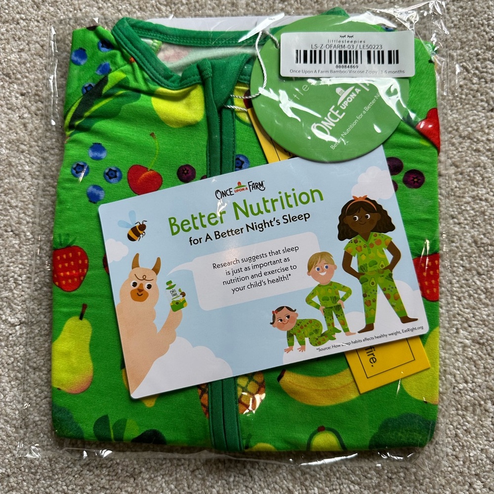 Little Sleepies Once Upon A Farm Zippy, 3-6 Months - NIB